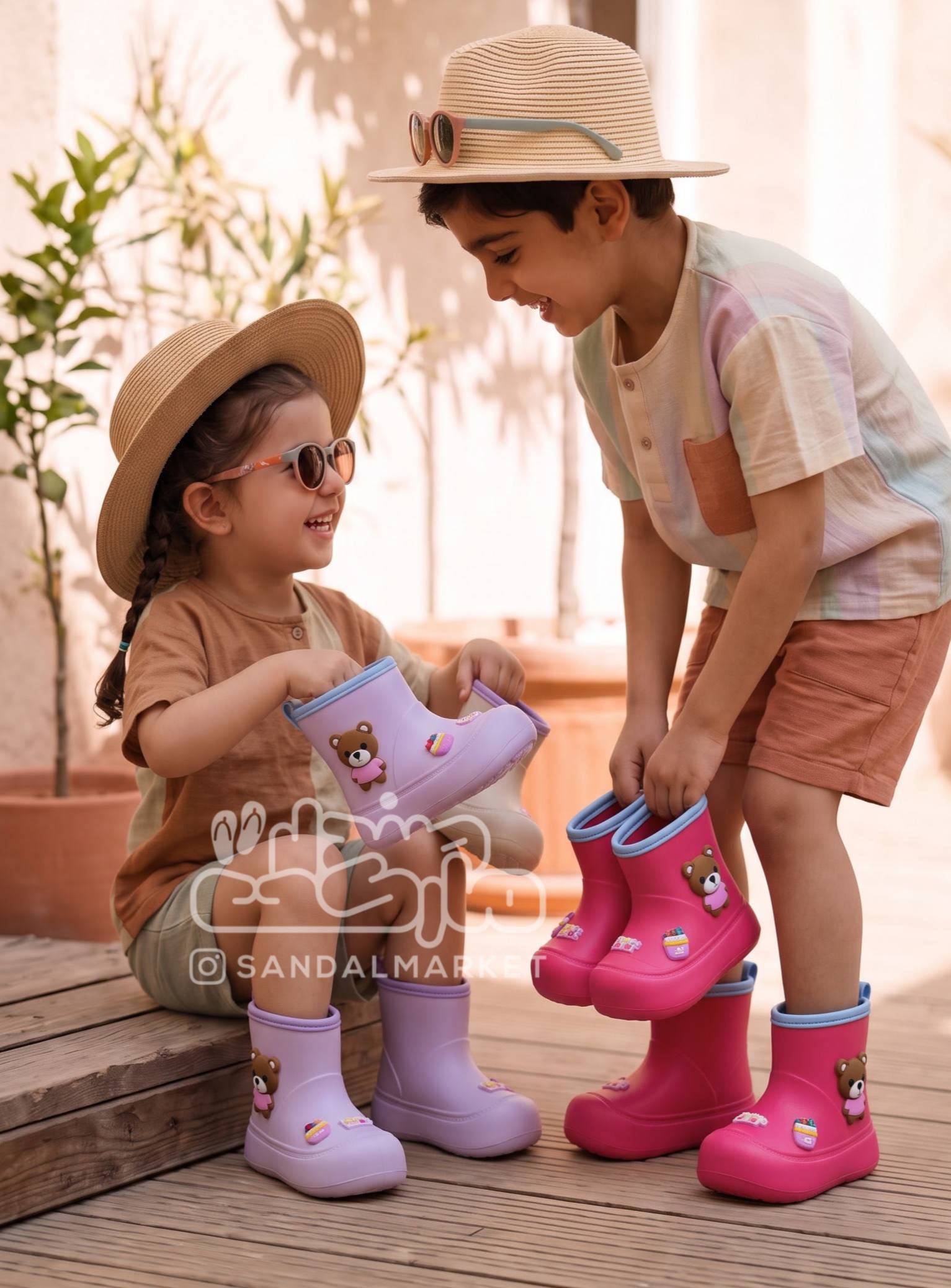 چکمه بچه گانه فانی بوت children boots خرسی